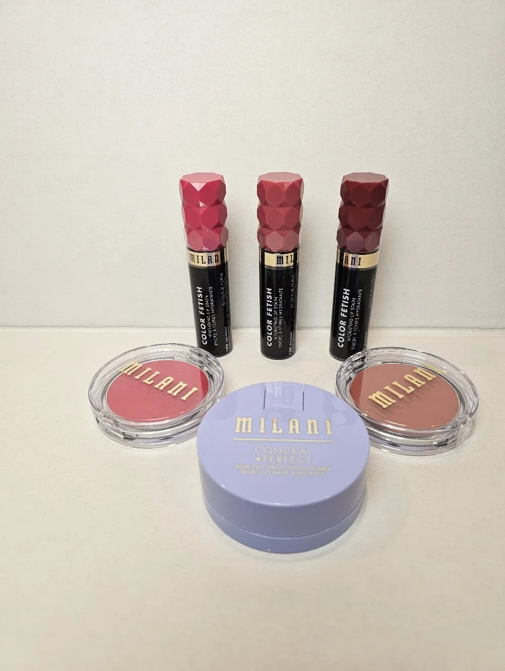 Milani Makeup Bundle NEW Color Fetish Lipsticks + Blush + Primer 6pc Set